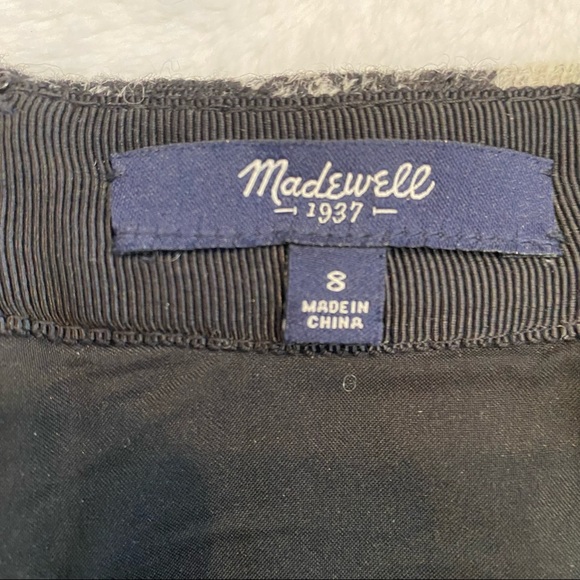 Madewell black and gray mini skirt size 8 wool blend - Picture 3 of 6